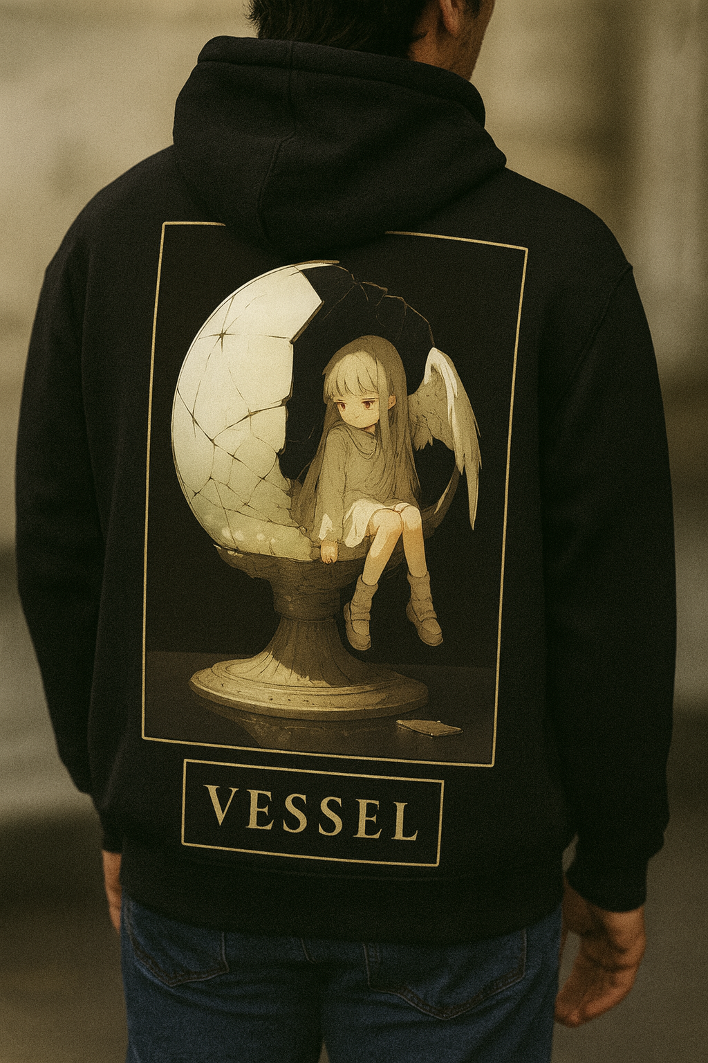 Vessel Anime Hoodie - Fallen Angel Art Print | AkumaCanvas
