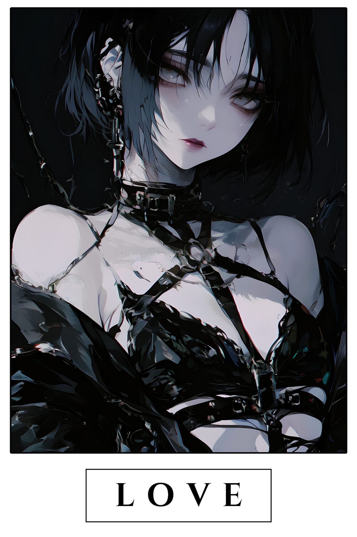 Love Gothic Anime Hoodie - Dark Aesthetic Streetwear | AkumaCanvas